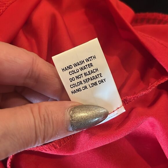 PinkBlush Red Lace Mesh Overlay Maternity Maxi Dress, size S - Picture 12 of 13